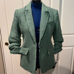NWT Cinq à Sept Khloe Boucle Blazer in Frosted Spruce size 10US